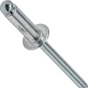 Fastenere Pop Rivets 1/8" x 5/8" (100 pcs) Aluminum Body Steel Mandrel, Heavy Duty, Open End, Low Carbon, Dome Head Blind Rivets, Corrosion Resistant & High Shear Strength, 4-10 Gap .501" - .625"