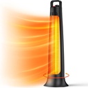 FLOWBREEZE Patio Heater, Portable Outdoor Heater, 1200W, 3S Instant Heating, Infrared Heater with 60°Oscillating, 180min Timer, Tip-over Protection, Super Quiet Electric Heater for Indoor Outdoor Use