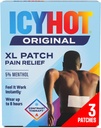 Icy Hot Original Pain Relief Patch, XL Size Comfortable Fabric Patches with Menthol 5%, Ice and Heat Contrast Therapy for Large Areas Including Backaches, Joints, Muscle Strains and Arthritis, 3 ct.