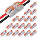 Bellox 18 Pcs connecteurs de câble de câble de levier, 2 en 2 Terminaux d'embranchement électrique, 24-12 AWG Type de poussée Quick Splice Lock Jointeur de fil compact pour la maison, utilisation électricienne