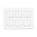 Wipro Northwest (Nowa) Interrupteur Combo de 12M Plaque + 6A Interrupteur x12t, Blanc (Kit 15)