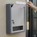 Plantex Tout en un polyvalent avec grand format boîte à lettres pour la maison/boîte postale/boîte à suggestions/boîte à plainte/boîte à don avec plateau de serrure ou mur - (Grey)