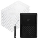 Bates- Set de plateau de rouleau de peinture de 6 pouces, 12 pièces en plastique noir