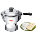 AADHIK Chiratta Puttu Maker avec l'utilisation des poignées avec la cuisinière à pression Puttu Kutti Puttu Steamer Argent, Marque en Inde