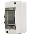 Boîte de distribution électrique, blanc, 2 modules, monture de surface, couverture transparente (2 Way Mbb Box)