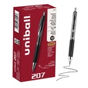 uniballTM 207 stylos gel, encre noire, point moyen de 0,7 mm, rétractable, 12 chiffres