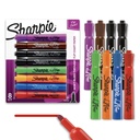 Sharpie Flip Chart Markers, Bullet Tip, Couleurs assorties, Low-Odor, Squeak-Free, 8 Compte - Présentation de bureau, Retour à l'école, Fournitures pour enseignants