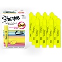 Sharpie Tank Highlighters, pointe de biseau, jaune fluorescent, 12 comtes