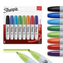 Sharpie Set permanent de marqueur de pointe de chisel, marqueurs d'affiches pour bois, plastique, et plus, 8 comte