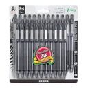 Stylo à bille Z-Grip rétractable, encre noire, 1,0mm, 24 en vrac