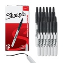 Sharpie marqueurs permanents rétractables, pointe fine, noir, 12 comte - bureau, classe, fournitures de bureau