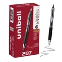 UniballTM 207 stylos gel, encre noire, point micro de 0,5 mm, rétractable, 12 compte