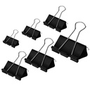 DSTELIN Binder Clips Pinces de papier Tailles assorties 100 Count (Noir), X Large, Large, Medium, Small, X Small et Micro, 6 Tailles en un seul paquet, Répondre à vos différents besoins d'utilisation.