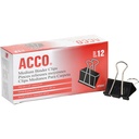 ACCO Binder Clips, moyen, noir, 12 par boîte, 2 boîtes (72062)