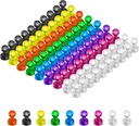 HongyiTime 90 PCS Aimants d'épingle magnétique forte couleur, Bureau / Aimants de salle de classe,8 Couleur assorties, Parfait pour utiliser comme maison de cuisine et école, Aimants de carte,Aimants de tableau blanc