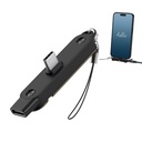 Portronics 240W Adaptateur Dockpin de type C à type C avec support intégré, puces Smart E-Marker, connecteur de poche, conception compacte sans câble, compatible avec les ordinateurs portables, smartphones, tablettes (noir)