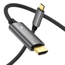 Zebronics Type C à HDMI Câble, 4K @ 60Hz, 1080p @ 240Hz, 18Gbps Transfert de données, 3D Compatible, 1M (3.2ft) Câble tressé, pour Ordinateur portable, Mobile, iPad Pro, MacBook, Chromebook, TV (CHA20)