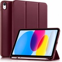 Étui intelligent ProElite pour iPad (A16) de 11e à 10e génération (2025/2022) [Couvercle automatique de sommeil/cuir] [Porte-crayon latéral gauche] [Caisse flexible souple] Série Recoil - Vin