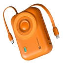 Serrure d'alimentation portonique 20000mAh 15W Magnétique sans fil charge rapide Powerbank avec câble en construction de type C et 8 broches, sortie PD de type C de 22,5W, port bidirectionnel de type C, affichage LED (Orange)