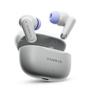 HAMMER Airflow Neo Earbuds avec 80H Playtime, 13mm Titanium Driver, 40ms Mode de jeu, Buds de charge rapide, Type-C Charging, Assistant de voix, Lightweight Dual-Tone Design (Grey)