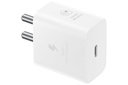 Adaptateur de voyage USB 25W d'origine Samsung sans câble pour Pixel, Xiaomi, Motorola, iPhone, Samsung Galaxy Tab S/A Series, Galaxy S10/M54/M55/A80/A90/S25/S24, blanc