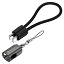Zébrénics Wattz 60CC4 Type-C à Type-C Câble tressé, PD 60W, Jusqu'à 480Mbps Sync de données, 20 cm, Durable, Charge & Sync, Chargement rapide, Compact avec boîtier porte-clés, Pour ordinateurs portables, tablettes, mobiles (noir)