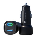 Portronics 80W Chargeur de voiture rapide à double sortie avec PD et USB de type C, Indicateur LED, Adaptateur de charge compatible avec les voitures pour iPhone et Android Smartphone, Smartwatch, Ecouteur, Power Bank (Noir)