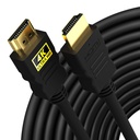 Un câble HDMI haute vitesse de 10 mètres - Hdmi Arc activé de 64 Gbps de 4K 120Hz de 1080P 240Hz de supporter jusqu'à 32 canaux audio.
