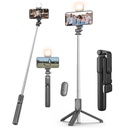 Kratos 28 pouces Selfie Stick Tripod Stand avec lumière, conception multifonctionnelle 3-en-1, lampe LED rechargeable avec deux niveaux de luminosité avec télécommande Bluetooth pour maquillage, selfie et photoshoot