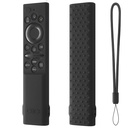Oboe Silicone Tv Remote Cover Compatible avec Samsung Smart Tv Remote 2026 Modèle BN59-01498A Étui à clé ouvert avec lanyard (noir) [REMOT E NOT Inclus]