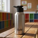 Clazkit Bouteille d'eau Sporty en acier inoxydable 500ml Set de 1'ISI Certifié.