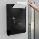 Plantex Letter Box/GI Steel Magazine Holder/Complaint Box & Suggestion Box for Office with Secure Lock and Keys/News Paper Holder/Mail Box/Post Box- (Noir) Wall Mount