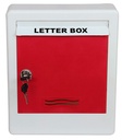 Lepose Boîte à lettres en plastique durable pour la maison, Porte, Bureau, Mur, Appartement, Banglow, Villas avec 2 clés en couleur rouge et blanc