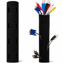 FLORICAN Cable Organizer Manager Cord Management System Manche pour TV, Ordinateur, Home Theatre, Haut-parleur, Hdmi, Câbles avec Zipper (19 pouces / 48 cm) (Pack de 1)