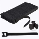 Tiges de câble réutilisables Hian, Straps de câble crochet et boucle, 6 pouces, noir, réglable organisateur de fil réutilisable pour la gestion de câble, PC, TV, bureau, maison et bureau, paquet de 60