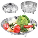 AADHIK panier de vapeur de légumes en acier inoxydable vapeur de légumes pour la cuisson de légumes et fruits/salades/steaming avec insert pour pots, croco, poêles à drain alimentaire (Argent)