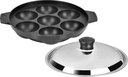 Tosaa Non Stick 7 Cavity Appam Patra avec couvercle en acier inoxydable