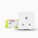 Anchor by Panasonic Roma Classic 6 amp 3 Pin Socket, ISI Marked 6A Socket (Blanc, 21102)