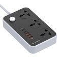BIGXEN 2500W Universal Extension Board avec 3 prises d'alimentation, 38W 4 ports USB et 2 ports de type C à charge rapide.