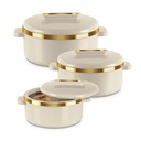 MILTON Curve Inner en acier inoxydable Casserole Set de 3 (450 ml, 840 ml, 1300 ml), Ivoire