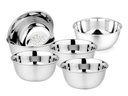 KC en acier inoxydable Ensemble de bol / Wati avec finition miroir et imprimé fleur [10.5 cm, lot de 6 pièces], 200 ML