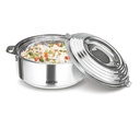 MILTON Galaxie 3500 Casserole en acier inoxydable isolé, 3,3 L, Bol de service thermique isolé, garde les aliments chauds et froids pendant de longues heures, grade alimentaire, Élégant chaud chaud en pot, argent