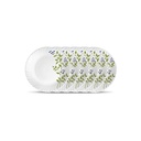 La Opala Novo Collection Verre Opal Vaisselle d'Opala Kit de Plaques de Quartier de 6 , Design de Verts Lush , Plaques pour Snacking & Gifting , Coffre-fort micro-ondes 100% Végétarien , Extra Strong , Super Lumière et Blanc