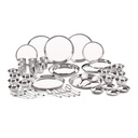 Neelam en acier inoxydable 24 Gauge Ensemble de dîner classique, ensemble solide de 50 pcs au service de 6 personnes, argent, durable, lave-vaisselle coffre-fort, ensemble de dîner cadeau idéal pour l'anniversaire, le mariage, la fête de la maison.