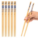 INOVERA (Label) 5 paires de bâtonnets en bambou naturel réutilisable pour sushi, nouilles, riz frit (24 cm, brun)