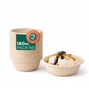 ECO SOUL Bagasse Bols en papier jetables[180ml], boîte de 50,Round