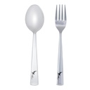 Ensembles de cuillères et fourchettes en acier inoxydable SNOKE® pour la maison et la cuisine, ensembles de couverts, cuillères à dîner et fourchettes, (ensemble de 2), couleur argent