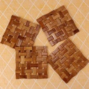 Set de tapis de trivettes en bois Sevendi, porte-pot chaud lourd Pads Dessous de bouteille, parfait pour la décoration de cuisine moderne, 16 x16 cm Table à manger de cuisine Non-dérapant Assiette de plat Placemat-Pack de 1 (4, brun)