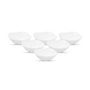 La Opala Diva Quadra Collection Verre Opal Vaisselle aux légumes 210 ml Set de 6 bols carrés pour dal & condiments