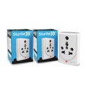 Multiplug Konvert Sturlite 6-16 Ampl. 2-Pin & 3-Pin Socket Adaptateur universel de voyage AC Adaptateur Premium pour le corps en polycarbonate Adaptateur compact pour l'utilisation de voyage, maison et bureau - Paquet de 2